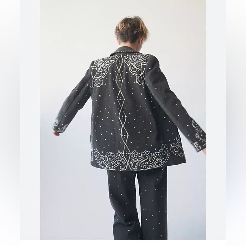 Free People Embellished Black Suit Set